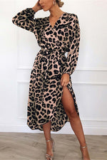 Load image into Gallery viewer, Florcoo V Neck Sexy Leopard Dress（4 colors）
