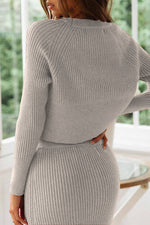 Load image into Gallery viewer, Knitted Solid Color Sweater Skirt Suit
