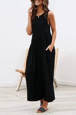 Load image into Gallery viewer, Casual Loose Back Open Sleeveless Jumpsuit
