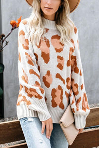 Medium Collar Leopard Sweater