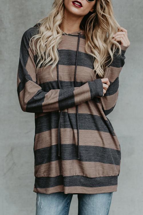Branson Striped Pocketed Hoodie