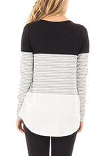 Load image into Gallery viewer, Round Neck Striped Long Sleeve T-Shirt

