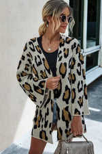 Load image into Gallery viewer, Leopard Print Long Cardigan Sweater
