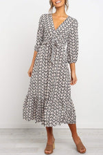 Load image into Gallery viewer, Front Tie Hem Ruffled Midi Dress
