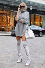 Load image into Gallery viewer, High Neck Knit Sweater Dress
