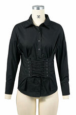 Load image into Gallery viewer, Solid Color Lace Up Shirt
