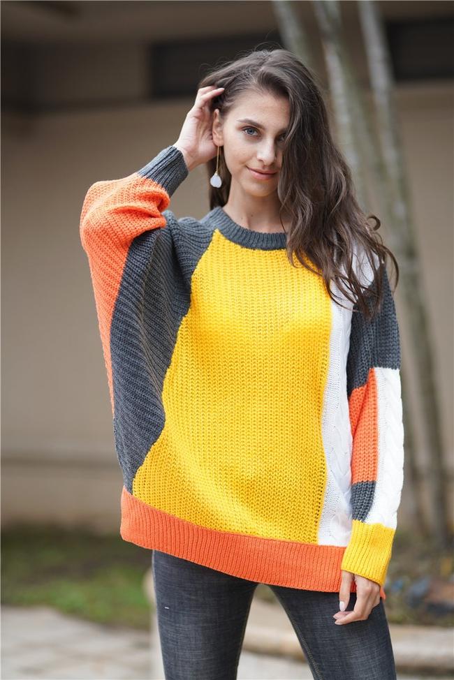 Stitching Knitted Commuter Loose Sweater