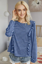 Load image into Gallery viewer, Ruffled Striped T-Shirt
