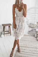 Load image into Gallery viewer, Backless Lace Midi Dress
