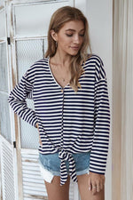 Load image into Gallery viewer, Classic Thin Striped Cardigan
