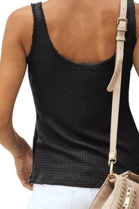 Single-Row Buckled Pure-Color Suspender Vest