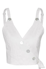 Load image into Gallery viewer, Strap Strap Button V Collar Vest
