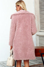 Load image into Gallery viewer, Elegant Pink Long Faux Fur Coat
