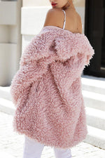 Load image into Gallery viewer, Casual Pink Faux Fur Long Coat
