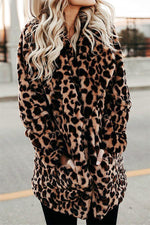 Load image into Gallery viewer, Leopard Artificial Fur Long Cardigan
