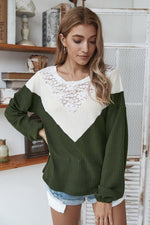 Load image into Gallery viewer, Patchwork Lace Collar Sweater
