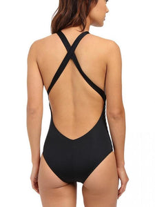 Halter Design Black Striped Sexy Bikini Set