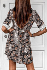 Load image into Gallery viewer, Animal Print Belted Mini Dress
