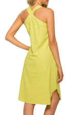 Load image into Gallery viewer, Yellow Sleeveless V-neck Casual Dress
