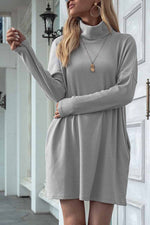 Load image into Gallery viewer, Solid Color Round Neck Dress(4 Colors)
