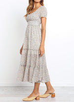 Load image into Gallery viewer, Round Neck Floral Midi Dress
