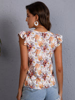 Load image into Gallery viewer, Floral Print Ruffle Armhole Top
