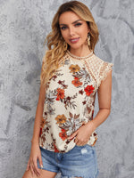 Load image into Gallery viewer, Raglan Sleeve Guipure Lace Floral Top
