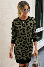 Load image into Gallery viewer, Leopard Print Tight Knit Dress
