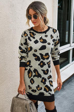 Load image into Gallery viewer, Leopard Print Tight Knit Dress
