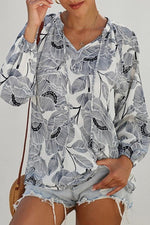 Load image into Gallery viewer, Printed Long-Sleeved Loose Chiffon Top
