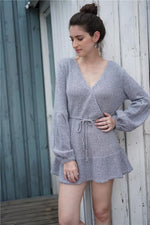 Load image into Gallery viewer, Pure Color Drawstring Loose Sweater Dress
