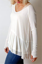 Load image into Gallery viewer, Solid Color Ruffle Hem Top
