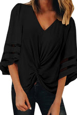Load image into Gallery viewer, V-Neck Loose Hollow Half-Sleeve Top
