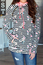 Load image into Gallery viewer, Floral Printing Striped Sweatshirt
