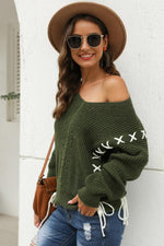 Load image into Gallery viewer, Cross Tie Loose Knit Pullover
