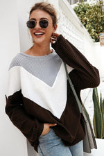 Load image into Gallery viewer, V-Stripe Long Sleeves Knit Pullover
