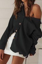 Load image into Gallery viewer, Lapel Long Sleeved Loose Shirt
