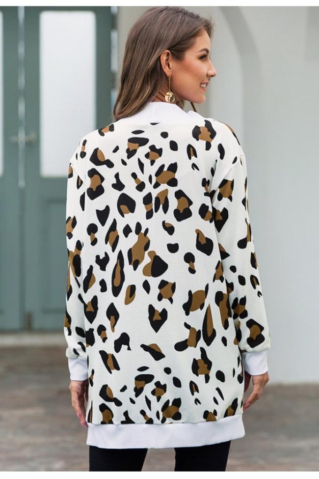 Chic Leopard Print Long Cardigan