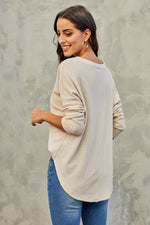 Load image into Gallery viewer, V-Neck Loose Waffle Knit Pullover

