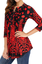 Load image into Gallery viewer, Printed Long Cropped Sleeves Pleated Top
