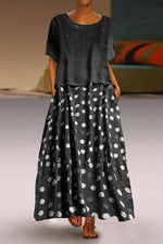 Load image into Gallery viewer, Polka Dot Two-piece Maxi Dress
