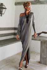 Load image into Gallery viewer, Elegant Loose Long-Sleeve Maxi Dress
