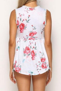 Printed Sleeveless Small Lace Top