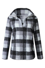 Load image into Gallery viewer, Plaid Zipper Closure Pullover
