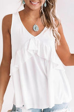 Load image into Gallery viewer, V-Neck Ruffled Vest

