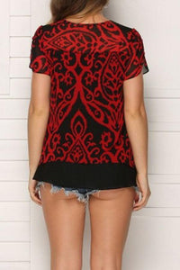 Short-Sleeved Lace Top With Flounces