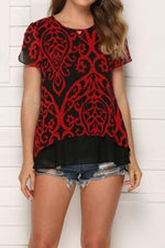 Load image into Gallery viewer, Short-Sleeved Lace Top With Flounces

