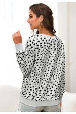 Load image into Gallery viewer, Round Neck Leopard Knitted Pullover
