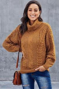 Cable Turtleneck Warm Pullover