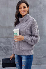 Load image into Gallery viewer, Cable Turtleneck Warm Pullover
